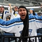 MINSK, BELARUS - MAY 13: Finland fan cheering on his team against Germany during preliminary round action at the 2014 IIHF Ice Hockey World Championship. (Photo by Andre Ringuette/HHOF-IIHF Images)